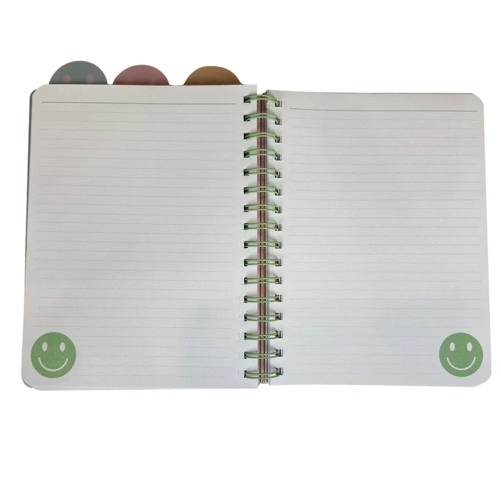 UStyle‎ Pink Have a Nice Day Spiral Journal Tabbed Smiley Face Notebook Inspire